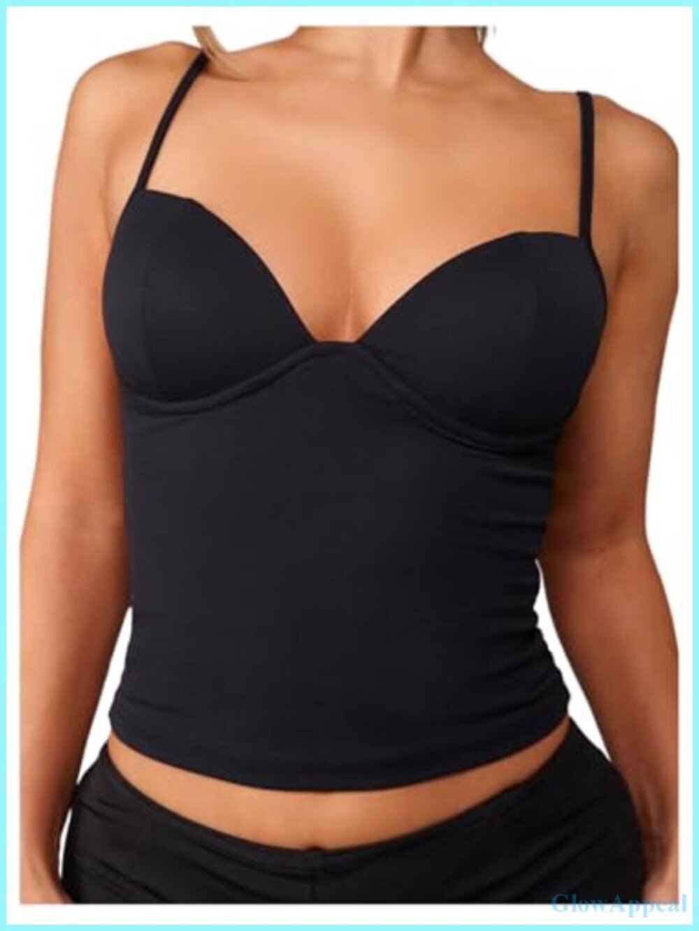 Spaghetti Strap Crop Camisole Top - Sleeveless Slim Fit